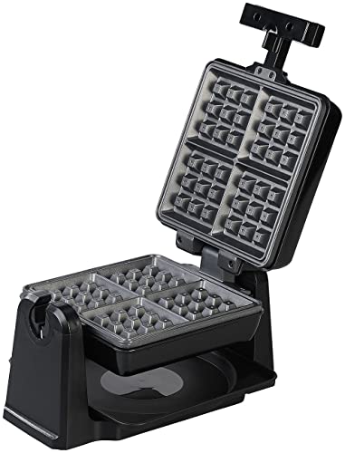Rosenstein & Söhne Brüsseler Waffeleisen: 180° drehbares Waffeleisen für Belgische Waffeln, Edelstahl, 1.000 W (amerikanisches, für Brüsseler Waffeln, Belgisches)