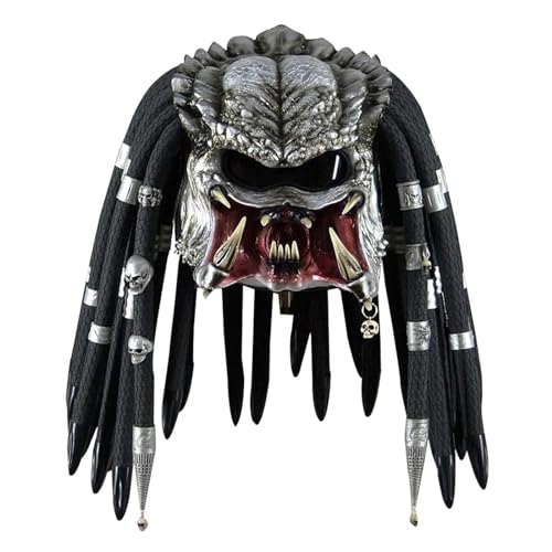 nezababy Predator Maske Herren Alien Helm Hunter Scary Vollgesichtsmaske Cosplay Latex Maskenrequisiten Halloween Kostüm Zubehör (Predator-A, One Size)