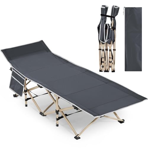 Yaheetech Gästebett Campingbett Klappbett Angelliege klappbar Campingliege Liege mit Seitentasche und Transporttasche bis 150 kg
