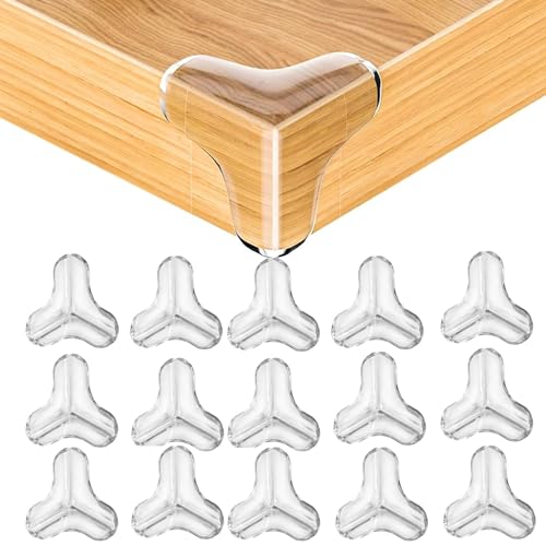 20 Stück T-Shape Eckenschutz Baby Kantenschutz, klar Eckenschutz Silikon Kantenschutz Selbstklebend Transparent Tischkantenschutz für Verschiedene Möbel Baby Sicherheit
