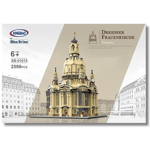 BlueBrixx 01015 Marke Xingbao – Dresdner Frauenkirche aus Klemmbausteinen mit 2598 Bauelementen Kompatibel mit Anderen Klemmbausteinmarken. Lieferung in Originalverpackung.