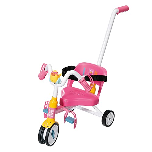 BABY born Dreirad mit Lenkstange, Trike mit funktionsfähigen Rädern, für 36 cm und 43 cm Puppen, 835456 Zapf Creation