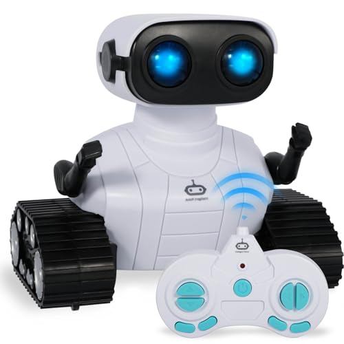 PQETBV Roboterspielzeug für Kinder, Wiederaufladbares Roboter Spielzeug, mit Musik und Interessanten Geräuschen für ab 3 4 5 6 7 8 9 10 Jahre Jungen und Mädchen Geschenk(Weiß)