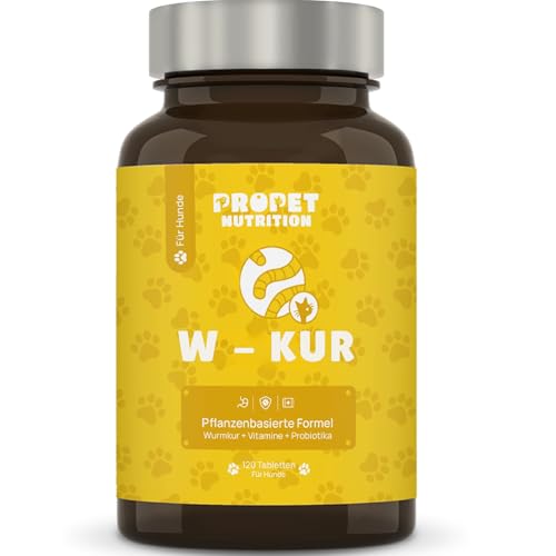 W-kur Hund Natürliche Abwehr gegen ungebetene Gäste – Darmwohl Hund – 120 Tabletten – Natürlicher Kräuterkomplex mit Probiotika & B-Vitaminen – Unterstützung des Darmmilieus & inneres Gleichgewicht