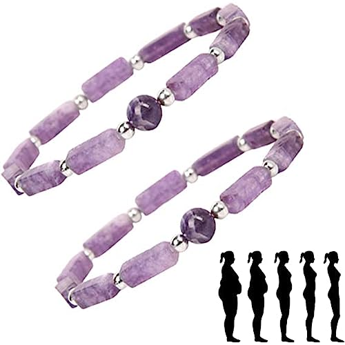 Pipihome Amethyst Magnetfeldtherapie Armband - Kristall Edelstein für Abnehmen, Gesundheit, Gewichtsverlust und Angstbekämpfung