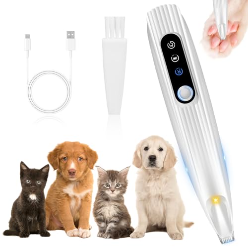 Pfotentrimmer für Hunde,USB Wiederaufladbar Hundeschermaschine Leise Hundepfoten Trimmer Pro Hundetrimmer mit Led-Licht Trimmer Hundepfoten für Hunde