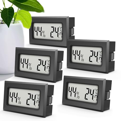 MAVORI® 5 x Thermo Hygrometer mini digital - 2 in 1 Temperatur und Luftfeuchtigkeitsmesser - Mini Thermometer und Hydrometer Feuchtigkeit digital - präzise Messwerte - inkl. Batterien