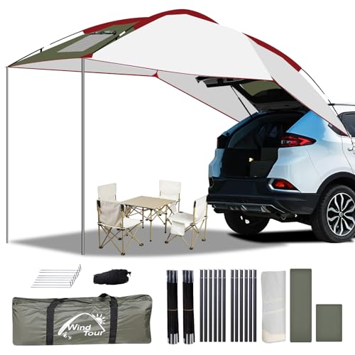 Inoamity Heckzelt Sonnensegel Auto 240x190cm – Wasserdichtes SUV Heckklappenzelt mit UV-Schutz, Leichtes Camping Vorzelt für Campervan, Wohnmobil, Picknick, Strand & Outdoor-Aktivitäten