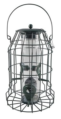 Windhager Vogelfuttersilo mit Räuberschutz, Vogelhaus, Futterhaus für Vögel, Vogelhäuschen, Vogelfutterstation zum Aufhängen, Vogel-Silo, 06514, Anthrazit