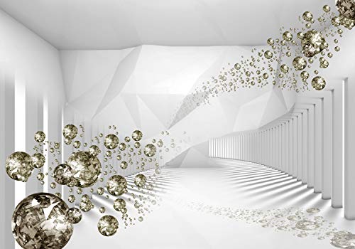 decomonkey Fototapete 3d Effekt Abstrakt 350x256 cm XL Tapete Fototapeten Vlies Tapeten Vliestapete Wandtapete moderne Wandbild Wand Schlafzimmer Wohnzimmer Diamanten Modern
