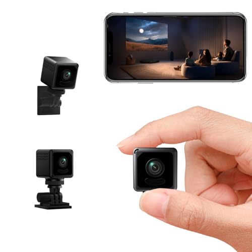 Mini Kamera, 1080P HD Überwachungskamera Innen Live Handy APP, Videoüberwachung Babyphone mit Kamera Kompakte Haustierkamera, Akku WLAN Kamera Überwachungskamera Nachtsicht Bewegungserkennung Spycam