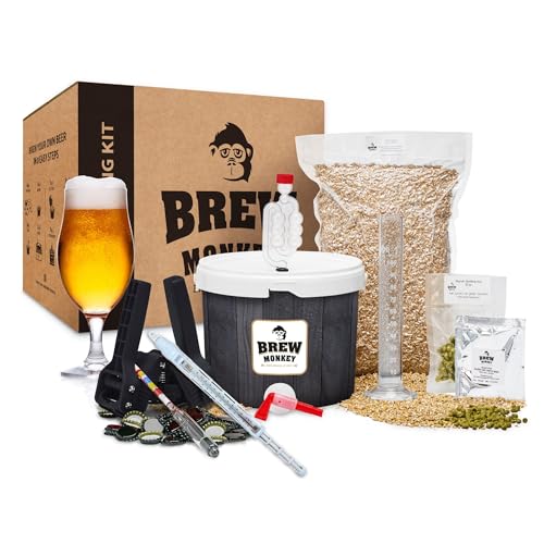 Brew Monkey® Bierbrauset Helles | Komplett Set 5 Liter Bier | 6,4% Vol | Bier Brauen Set | Männergeschenke | Bier Geschenke für Männer | Geschenke für Papa