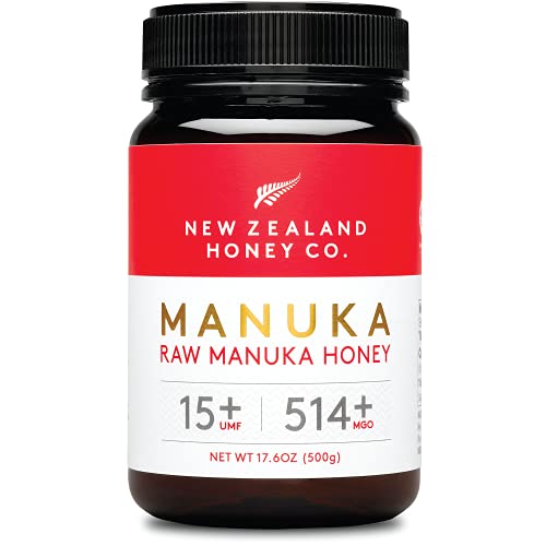 New Zealand Honey Co. Manuka Honig MGO 514+ / UMF 15+ | Aktiv und Roh | Hergestellt in Neuseeland | Zertifiziertem Methylglyoxal Gehalt | 500g