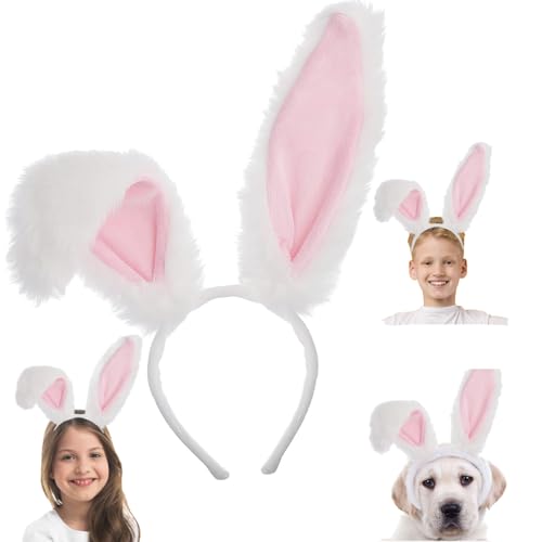 LIURFLNC Hasenohren Haarreif, Hasenohren Kostüm, Osterhasen Ohren, Osterhasen Ohren Haarreif für Halloween/Ostern/ältere Menschen/Kinder/Erwachsene/Männer und Fraue
