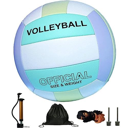 Volleyball Größe 5, PU Leder Weich Beachvolleyball, Wasserdichter Indoor- und Outdoor-Sport-Volleyball, Wettkampfvolleyball ist für Anfänger, Profisportler und Jugendliche