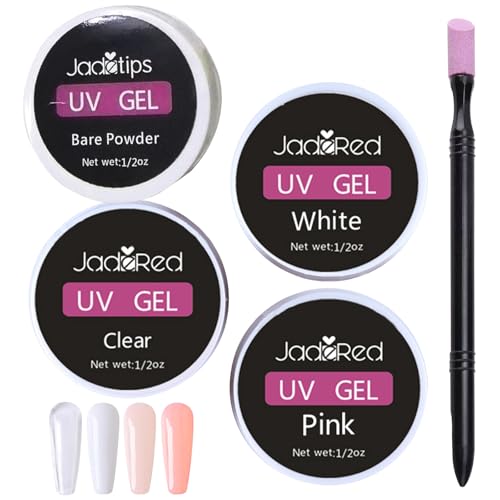 4 PCS Aufbaugel für Gelnägel, Nagelgel UV Aufbaugel Gel Nägel Im Lieferumfang Ist 1 Schärfstift Enthalten Nagelgel Nagellack für Nagelverlängerung und -Styling Maniküre-Design für zu Hause Salon