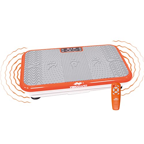 Mediashop Vibro Shaper – Fitness Vibrationsplatte unterstützt bei Muskelaufbau und Fettverbrennung – Vibrationstrainer für alle Muskelgruppen – inkl. Fitnessbänder – orange