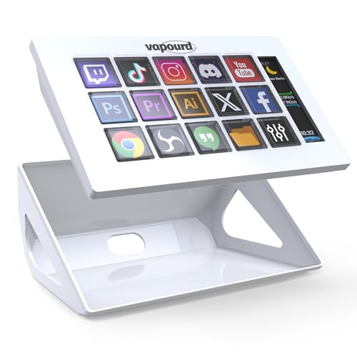 Stream Control Deck, Studio Controller, 15 Makro Tasten, Streaming Tastatur, anpassbare LCD Tasten, Aktionen in Apps und Software wie OBS, Twitch, YouTube auslösen, kompatibel mit Mac und PC