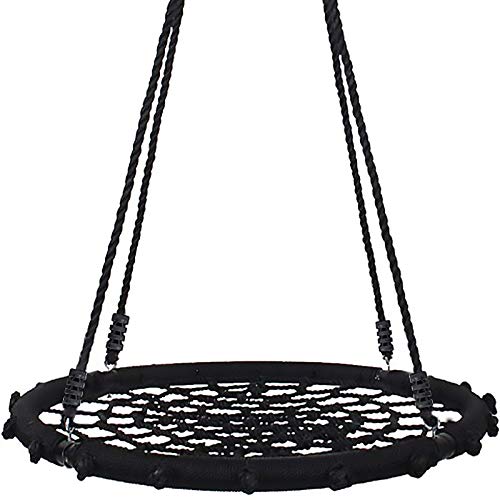 Yorbay Nestschaukel Tellerschaukel für Kinder und Erwachsene (120cm, Schwarz)