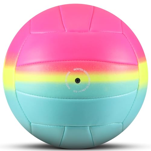 KWJEIULSOQ Indoor Outdoor Volleyball, offizieller Größe 5, Touch Volley Ball Training, Soft Wasserfest Volleyball für Anfänger, Teenager und Erwachsene