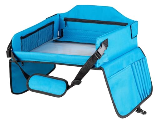 WALSER Reisetisch Auto Kinder, Autotisch für Kind, Knietablett Kinder Auto, Auto Tisch Kinder, Auto Kindertisch, Auto Maltisch Kinder, Auto Kinder Beschäftigung, Autoreise Kinder, Auto Kind Tisch blau