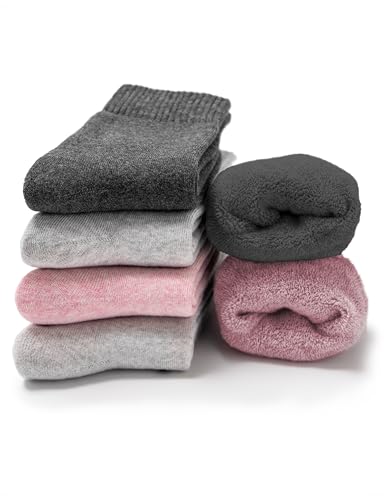 Occulto Damen Warme Thermosocken 6er Pack (Modell: Smilla) Pink Grau 39-42