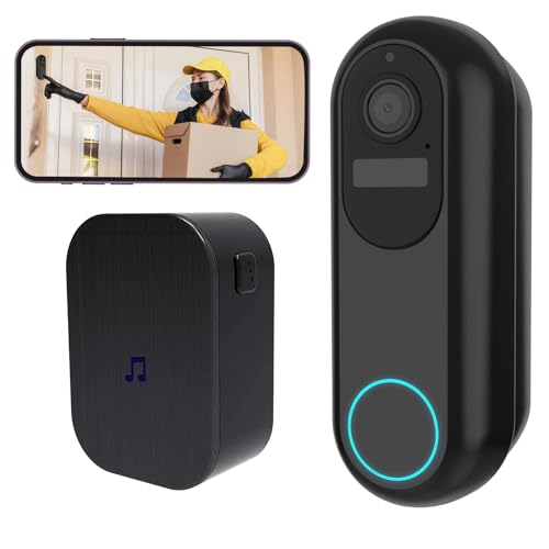 SURNICE WLAN Video Türklingel mit Kamera, 1080P Kabellose Video Doorbell mit Gong, 2,4/5GHz WLAN Klingel Haustür mit PIR Personenerkennung, 2-Wege-Audio, 160° Ultraweitwinkel, Nachtsicht