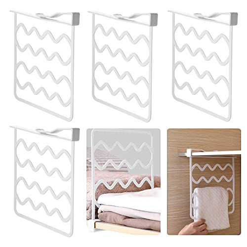 Praktische Regalteiler, 4 Stück Kleiderschrank Trennregale, Kleiderschrank Lagerung Trennwand, Kleiderschrank Handtuchhalter für die Organisation Ihres Kleiderschranks, um Platz zu sparen (Weiß)