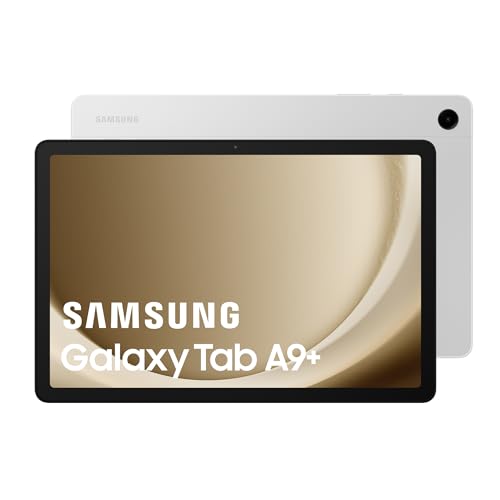 Samsung Galaxy Tab A9+ Android Tablet, 128 GB Speicher, 11 Zoll großer Bildschirm, WLAN, 3D-Sound, Silber (FR)