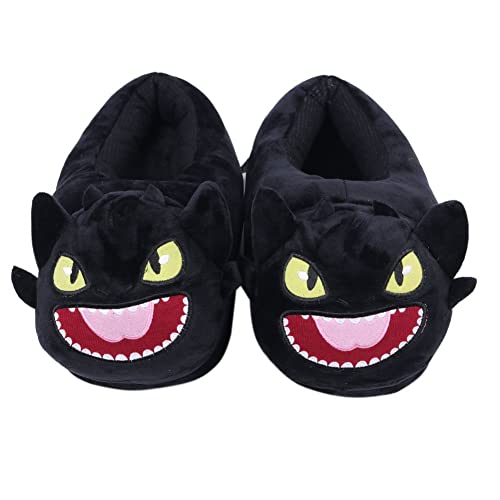 Dracarys Thermische Hausschuhe - gemütlicher weicher Plüsch Comic Dragon Slipper - für Erwachsene Teens Warm Home Slipper-EU36-41