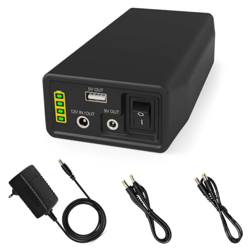 TalentCell Powerbank, LiFePO4 Akku, 12/9/5V Lithium-Eisen-Phosphat-Batterie, wiederaufladbar, 12.8V 6000mAh 76.8 Wh, mit Ladegerät, für LED-Leuchtstreifen, CCTV-Kameras, etc, Schwarz