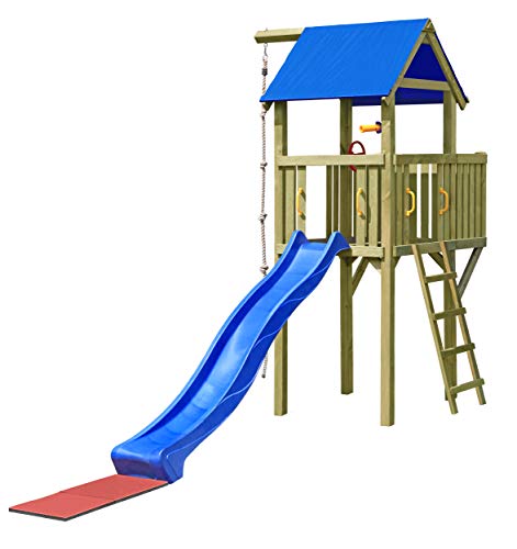 Gartenpirat Spielturm Eroberer 118x118x350 cm mit Rutsche 300 cm TÜV