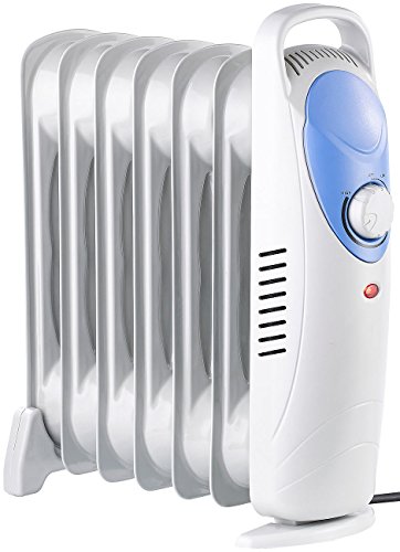 Sichler Haushaltsgeräte Ölradiator: Öl-Radiator mit 7 Rippen und Thermostat, 800 W (Ölradiator klein, mit Thermostat, Heizung ohne Strom)