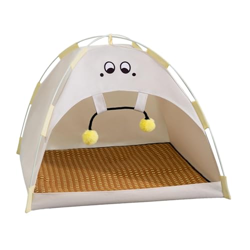 MagiDeal Katzenzelt, abnehmbares Zelt mit kühlender Bettmatte, Haustier-Tipi, Katzenhaus und Ball für Haustiere, Hunde, Reisen, Katzen, für den Innenbereich, m