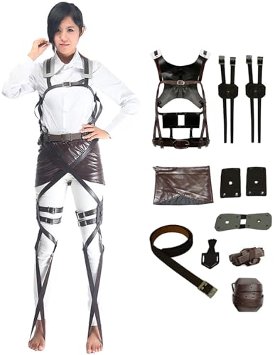 Windskids Attack on Titan Kostüm Erwachsene Cosplay Anime AOT Scout Regiment Wings of Liberty Kampf Uniform und Rock Set für Fancy Dress Up Halloween Karneval Party Maskerade Performance Verkleidung