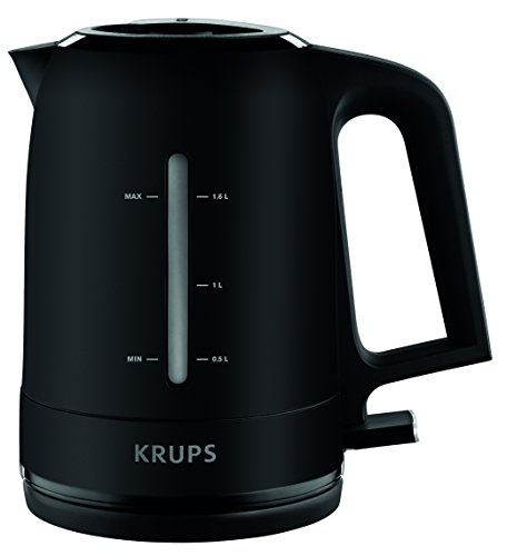 Krups BW2448 Wasserkocher Pro Aroma | 1,6 L Fassungsvermögen | 2.400 W | Beleuchteter Ein-/ Ausschalter | Anti-Kalk-Filter | Schwarz