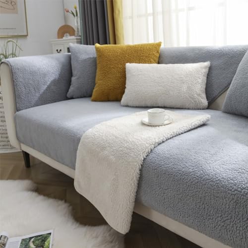 YSZBD sofabezug ecksofa wasserdicht l-Form 1/2/3/4sitzer，sofaschoner，sofaschutzdecken rutschfest,Lightgray-70x70cm