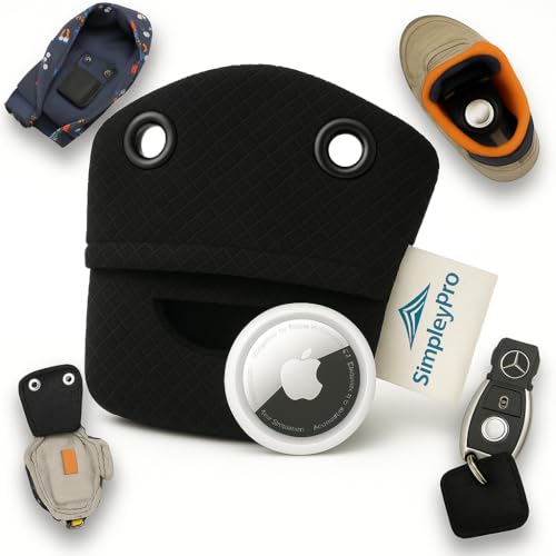 SimpleyPro AirTag Patch, Airtag versteckt in weicher Mesh Hülle, versteckt in Kinder Schuhen oder Kleidung eingeklebt, Zusatzhalt mit Kette oder Schnürsenkeln, Kein lästiges Armband, Kette oder Pin