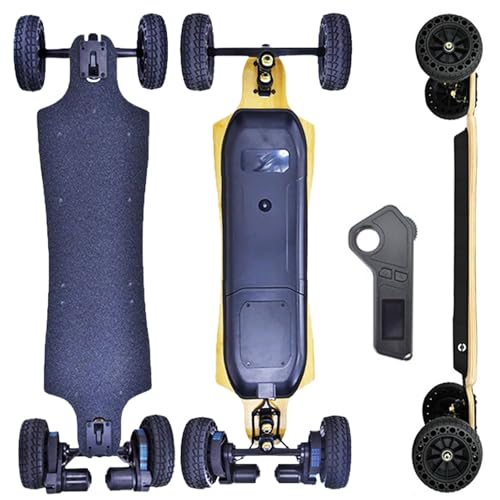 WaaYb Elektro-Skateboards Longboard, Off-Road All Terrain Elektro-Skateboard mit Fernbedienung, Dual 1200W Brushless Motor, 25 MPH Höchstgeschwindigkeit, Range Mountain Board für Erwachsene Anfänger