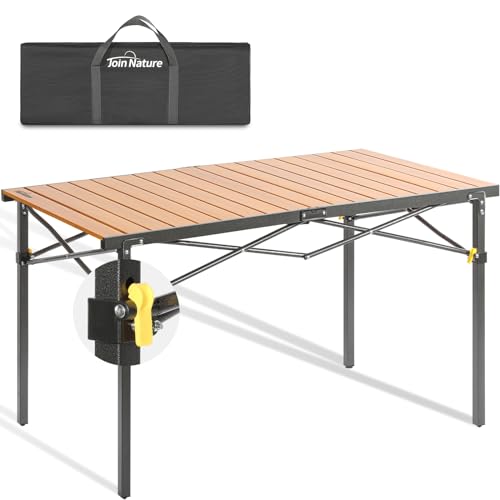 Join Nature Campingtisch Klappbar Bis 100KG mit Tragetasche Alu Klapptisch für 6 Personen - Roll Up Camping Tisch 118 x 70CM Übergröße Rolltisch für Camping, Outdoor, Garten, Balkon, Picknick, Strand