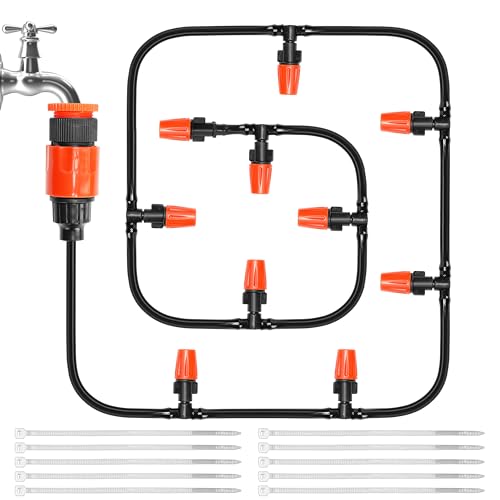 BELLE VOUS Automatisches Bewässerungssystem Garten - Tröpfchenbewässerung für Gewächshaus Terrasse und Rasen - Tropfbewässerung inkl. Schläuche Düsen und Verbindungsstücke