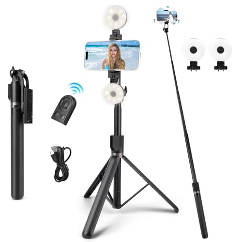 180cm Handystativ mit Fernbedienung, Stativ für iPhone und Selfie-Stick, hochfeste Beine und ausziehbarer Rohrstativständer, Handy Stativ Ständer passend für iPhone/Samsung S22/Kamera