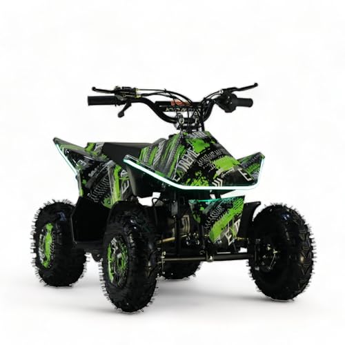 KXD M2 E-Starter 6' 49ccm 2T Quad Mini ATV Miniquad Benzinmotor Kinderquad Kinder Enduro Pocketquad Grafity grün