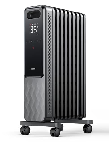 Dreo Ölradiator 2000W Energiesparend, Mobile Elektrische Heizung mit Fernbedienung, 3 Heizstufen, 4 Modus, 24-Std-Timer, Überhitzungs-Kippschutz, Radiator Heizung Elektrisch mit Thermostat, OH310