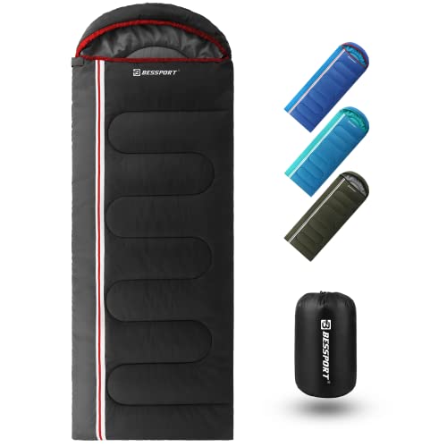 Bessport Schlafsack für Camping 3-4 Jahreszeiten Wasserdichter Leicht Schlafsack in 5 ℃ bis 15 ℃ für Erwachsene, Camping und Outdoor