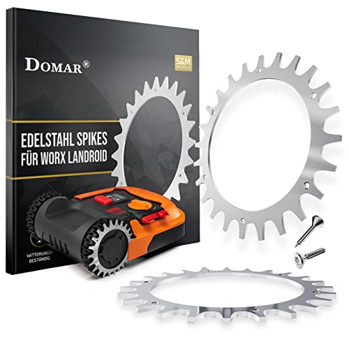 Domar Mähroboter Spikes aus Edelstahl I entgratete Spikes zur Traktionsverbesserung kompatibel mit Allen Worx Landroid S&M Modellen I Mähroboter Spikes Zubehör