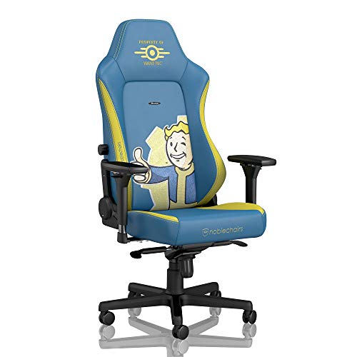 noblechairs Hero Gaming-Stuhl – PU-Kunstleder – Fallout Vault-Tec Edition – bis zu 150 kg Benutzer – Lendenwirbelstütze – ergonomisch – Heimbürostuhl – Computer-Schreibtischstuhl