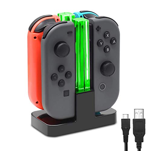 FASTSNAIL Ladestation für Switch Controller, Kompatibel mit Nintendo Switch&Switch OLED，Controller Ladestation Kompatibel mit JoyCons