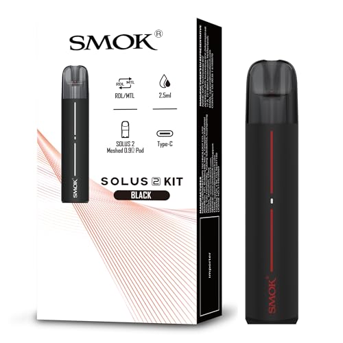 SMOK Solus 2 Kit Pod System 700mAh Batterie RDL/MTL Dampfen 2.5ml Kapazität Schwarz Typ-C Aufladung Zugaktiviertes Vape Kit Verdampfer Elektronische Zigarette - Kein Nikotin