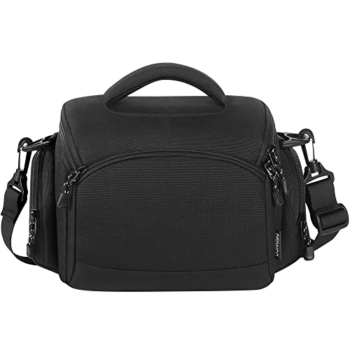DOMISO SLR DSLR Kameratasche Wasserdicht Fototasche Schutztasche für Spiegelreflexkamera Systemkamera Kompaktkamera Objektive Zubehör Nikon Canon Sony, Schwarz